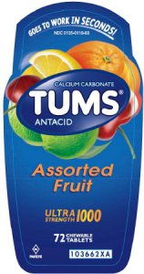Antacid Tums   Ultra Strength 1000 mg Strength Chewable Tablet 72 per Bottle