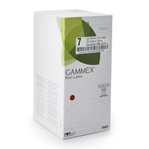 Surgical Glove GAMMEX   Non-Latex Size 7 Sterile Polyisoprene Standard Cuff Length Smooth with Micro-Texture Green Chemo Tested