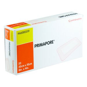 Adhesive Dressing Primapore 4 X 8 Inch Polyester Rectangle White Sterile