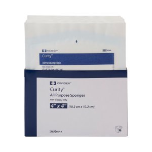 Nonwoven Sponge Curity    Polyester / Rayon 4-Ply 4 X 4 Inch Square Sterile