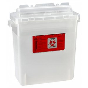 Sharps Container Bemis    Sentinel 15 H X 13-7/8 L X 6-7/8 W Inch 3 Gallon Translucent Base / Translucent Lid Horizontal Entry