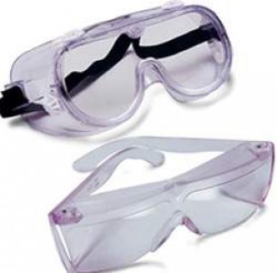 Protective Goggles ChemoPlus    Wraparound Clear Tint Plastic Lens Clear Frame Over Ear One Size Fits Most