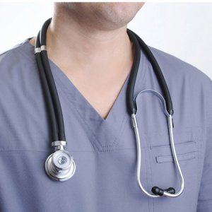 Cardiology Stethoscope Adscope   Black 1-Tube 19 Inch Tube Double-Sided Chestpiece