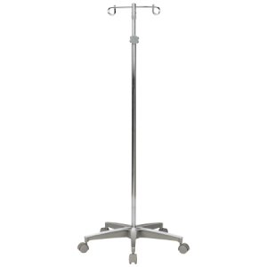IV Stand Floor Stand McKesson 2-Hook 5-Leg, Dual-Wheel Nylon Casters, Cast Aluminum Base