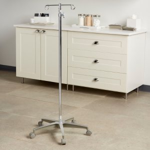 IV Stand Floor Stand McKesson 2-Hook 5-Leg, Dual-Wheel Nylon Casters, Cast Aluminum Base