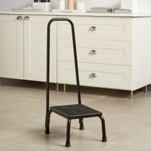 Step Stool with Handrail McKesson 1 Step Powder Coated Steel Frame 8-3/4 Inch Step Height
