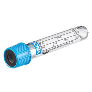 VACUETTE   Venous Blood Collection Tube Coagulation Tube Sodium Citrate Additive 13 X 75 mm 3 mL Light Blue / Black Ring Pull Cap Polyethylene Terephthalate (PET) Tube