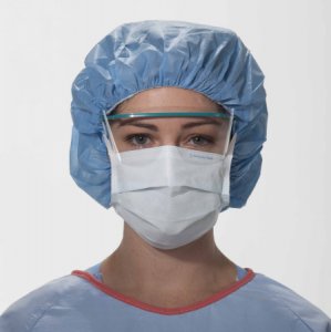 Surgical Mask THE LITE ONE Pleated Tie Closure One Size Fits Most Blue NonSterile Not Rated Adult