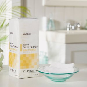 Gauze Sponge McKesson Cotton 16-Ply 4 X 4 Inch Square NonSterile