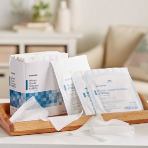 Gauze Sponge McKesson Cotton 12-Ply 4 X 4 Inch Square Sterile