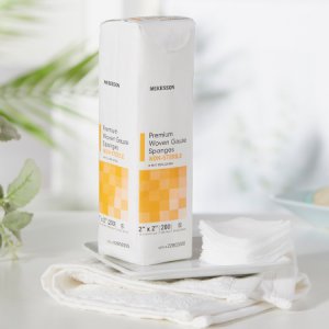 Gauze Sponge McKesson Woven Cotton 8-Ply 2 X 2 Inch Square NonSterile