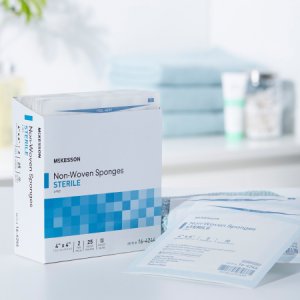 Nonwoven Sponge McKesson Polyester / Rayon 4-Ply 4 X 4 Inch Square Sterile