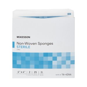 Nonwoven Sponge McKesson Polyester / Rayon 4-Ply 4 X 4 Inch Square Sterile