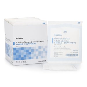 USP Type VII Gauze Sponge McKesson Cotton 12-Ply 3 X 3 Inch Square Sterile