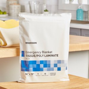 Rescue Blanket McKesson 56 W X 90 L Inch Tissue / Poly Laminate 0.67 lbs.