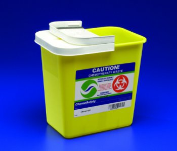 Chemotherapy Waste Container SharpSafety    26 H X 18-1/4 W X 12-3/4 D Inch 18 Gallon Yellow Base / White Lid Horizontal Entry