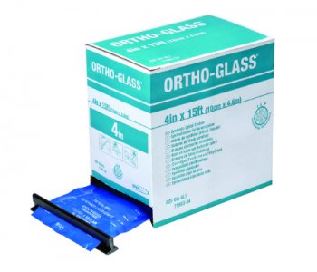 Padded Precut Splint ORTHO-GLASS   3 X 12 Inch Fiberglass White