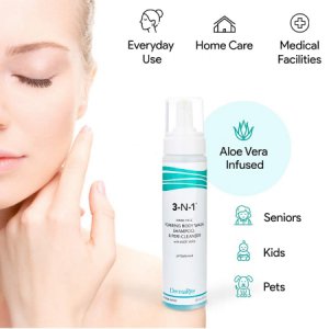 Rinse-Free Body Wash DermaRite   3-N-1    Foaming 7.5 oz. Pump Bottle Mild Scent