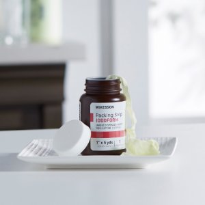 Wound Packing Strip McKesson Antiseptic Cotton Iodoform Large 1 Inch X 5 Yard 1 Count Sterile