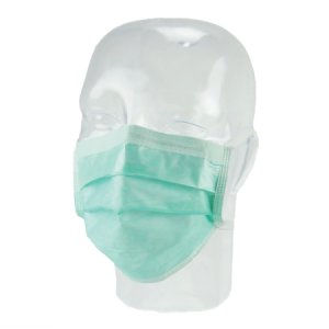 Surgical Mask Fog Shield   Anti-fog Film Pleated Tie Closure One Size Fits Most Green NonSterile ASTM Level 1 Adult