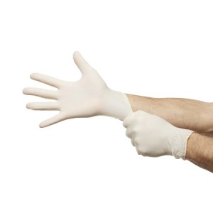 Exam Glove Trilon 2000   PF with MC3   Medium NonSterile Stretch Vinyl Standard Cuff Length Smooth Ivory Not Rated WITH PROP. 65 WARNING