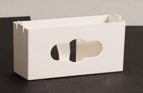 Glove Box Holder Sentinel by Bemis    Horizontal or Vertical Mounted 1-Box Capacity White 4 X 6 X 12 Inch Plastic