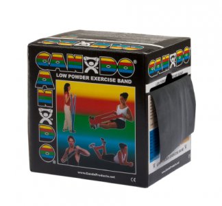 Exercise Resistance Band CanDo   Low Powder Black 5 Inch X 50 Yard X-Heavy Resistance