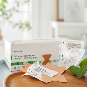 Adhesive Strip McKesson 1.7 X 2 Inch Fabric Fingertip Tan Sterile