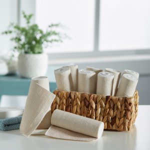 Elastic Bandage McKesson 6 Inch X 5 Yard Standard Compression Hook and Loop Closure Tan NonSterile