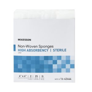 Nonwoven Sponge McKesson Polyester / Rayon 4-Ply 4 X 4 Inch Square Sterile