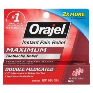 Oral Pain Relief Orajel   20% Strength Benzocaine Oral Gel 0.42 oz.