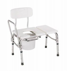 Carex   Bath / Commode Transfer Bench Fixed Arm 18 to 21 Inch Seat Height 300 lbs. Weight Capacity