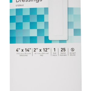 Adhesive Dressing McKesson 4 X 14 Inch Polypropylene / Rayon Rectangle White Sterile
