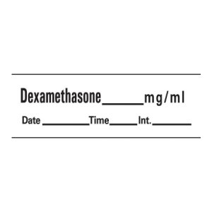 Drug Label Barkley   Anesthesia Label Tape Dexamethason_mg/mL Date_Time_Int White 1/2 X 1-1/2 Inch