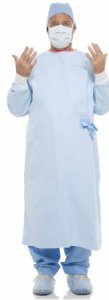 Non-Reinforced Surgical Gown with Towel MICROCOOL X-Large Blue Sterile AAMI Level 4 Disposable