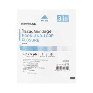 Elastic Bandage McKesson 3 Inch X 5 Yard Standard Compression Hook and Loop Closure Tan Sterile