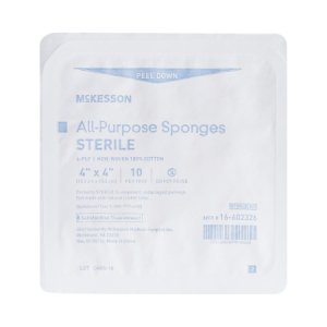 Nonwoven Sponge McKesson Cotton 4-Ply 4 X 4 Inch Square Sterile