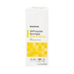 Nonwoven Sponge McKesson Cotton 4-Ply 4 X 4 Inch Square NonSterile