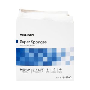 Fluff Dressing McKesson Cotton 6 X 6-3/4 Inch Rectangle Sterile