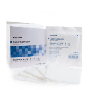 Fluff Dressing McKesson Cotton 6 X 6-3/4 Inch Rectangle Sterile