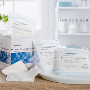 Nonwoven Sponge McKesson Nonwoven / Rayon / Cellulose 4 X 4 Inch Square Sterile