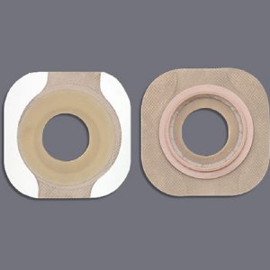 Ostomy Barrier New Image    FlexWear    Precut, Standard Wear Adhesive Tape 44 mm Flange Green Code System Hydrocolloid 5/8 Inch Opening