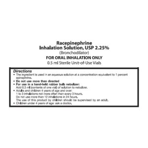 Nephron Inhalation Solution Racepinephrine 2.25% Solution Vial 0.5 ml