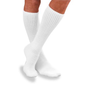 Diabetic Compression Socks JOBST   Sensifoot    Knee High Medium White Closed Toe