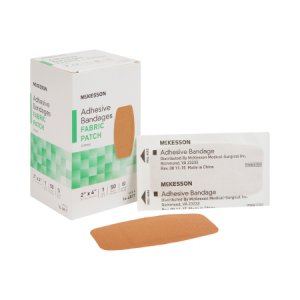 Adhesive Strip McKesson 2 X 4 Inch Fabric Rectangle Tan Sterile