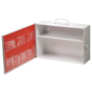 First Aid Cabinet Mobile Stainless Steel 2 Shelves