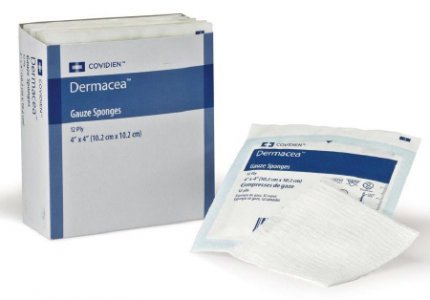 Gauze Sponge Dermacea    Cotton 16-Ply 4 X 4 Inch Square NonSterile
