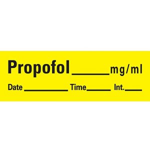 Drug Label Barkley   Anesthesia Label Tape Propofol_mg/mL Date_Time_Int_ Yellow 1/2 X 1-1/2 Inch