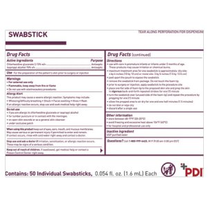 Impregnated Swabstick Prevantics   3.15% / 70% Strength CHG (Chlorhexidine Gluconate) / Isopropyl Alcohol Individual Packet NonSterile