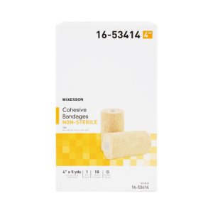 Cohesive Bandage McKesson 4 Inch X 5 Yard Standard Compression Self-adherent Closure Tan NonSterile